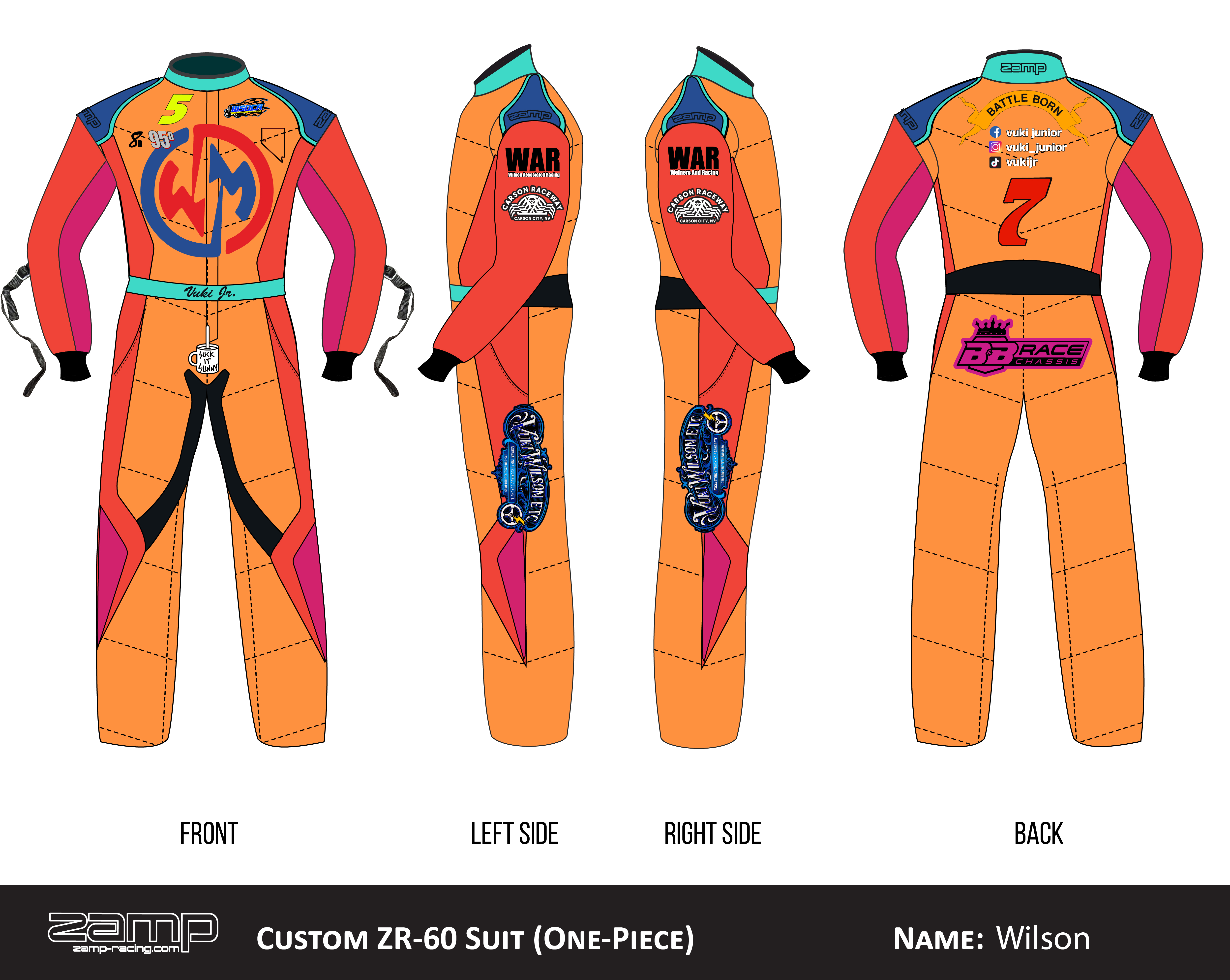 Custom Zamp racing suit